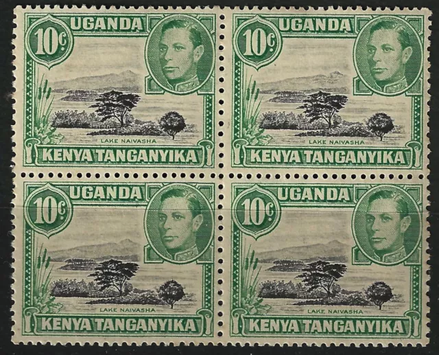 KENYA UGANDA TANGANYIKA SG135a 1938 KGVI 10C Black & Green, Mountain Retouch UMM