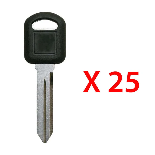 New Uncut Chipped Transponder Key Replacement for GM Circle + B114R-PT (25 Pack)