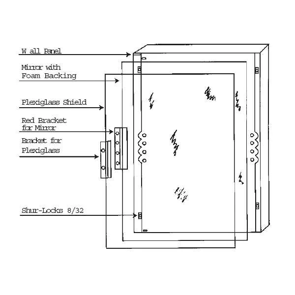 Sentry Mirror R-1836-160P5 18" x 36" Plexi-Shield