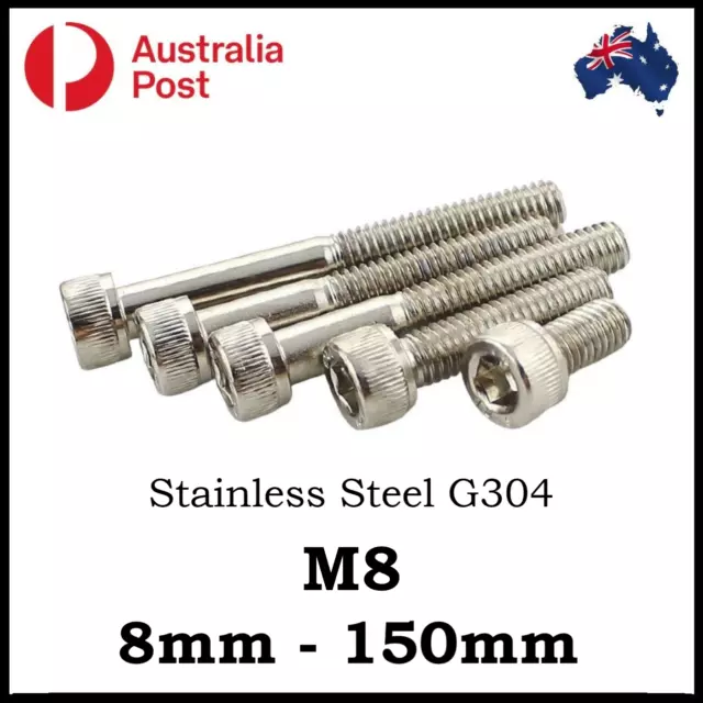 M8 Screw s Bolts Socket Head Cap Head Hex Course Stainless Steel A2 G304