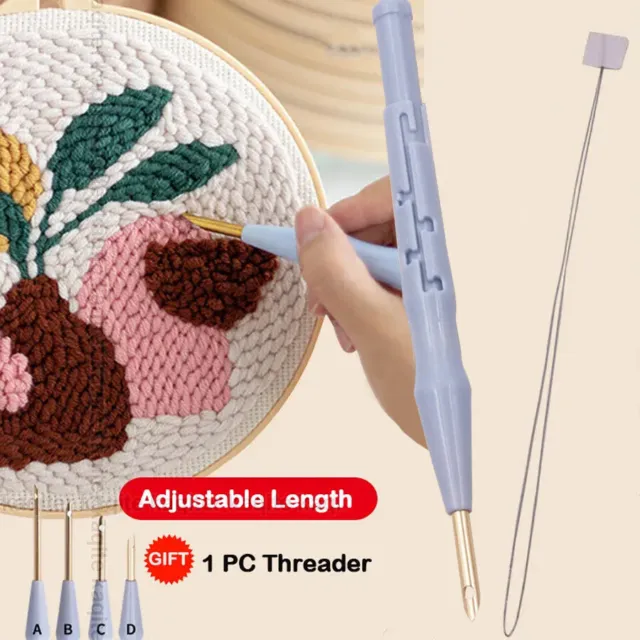 Embroidery Pen Set Adjustable Punch Needle Weaving Wool Felt Poking Accessories