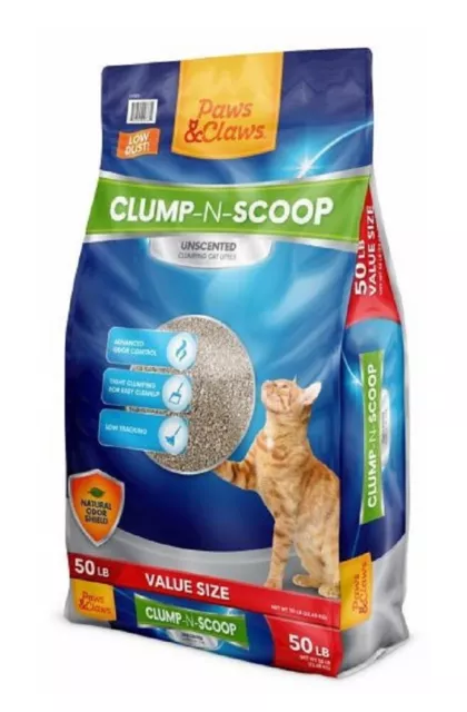 Paws & Claws PAWCLAW 50LB UNSCN Clump And Scoop Agglomérant 22.5kg Sac Cat