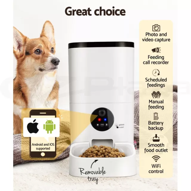 i.Pet Automatic Pet Feeder Dog Cat Feeder Camera Wifi Smart Auto Food Dispenser 3