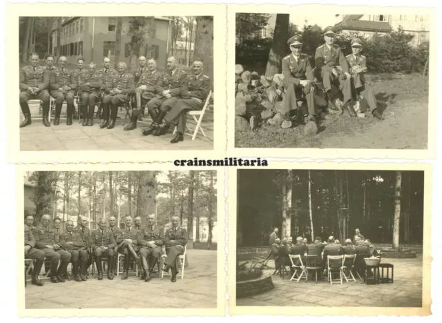 4x Orig. Foto Luftwaffe Offiziere bei Kaserne m. Tarn Camo - Döberitz Elsgrund