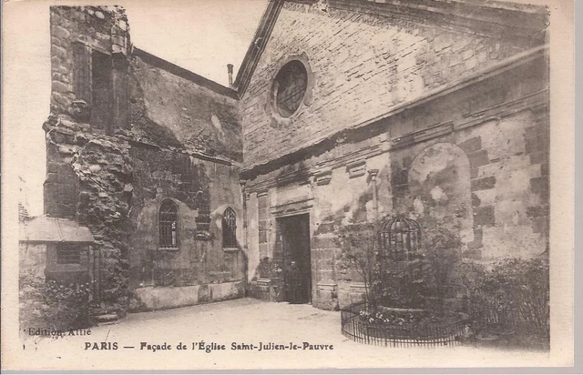 CPA 75 PARIS.FACADE DE L'EGLISE SAINT JULIEN LE PAUVRE .NON ECRITE.TBE. (ref 58)