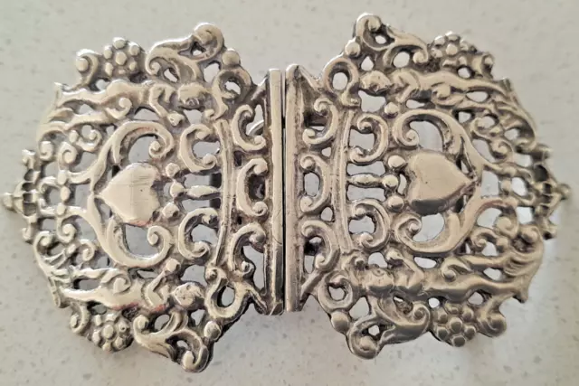 Antique Victorian 1891 Sterling Silver Nurses Belt/Buckle-King & Son,London-31gm