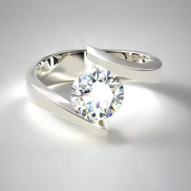 Bague de fian??ailles 0,60 ct IGI GIA Lab cr???? diamant rond or blanc 18 carats