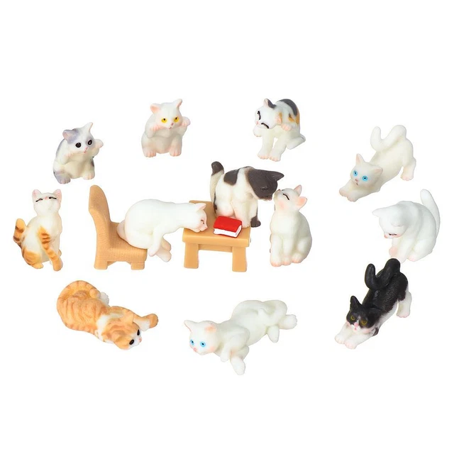 Artesanía Dibujos Animales Simulación de Resina Micro Paisaje Adornos Gato