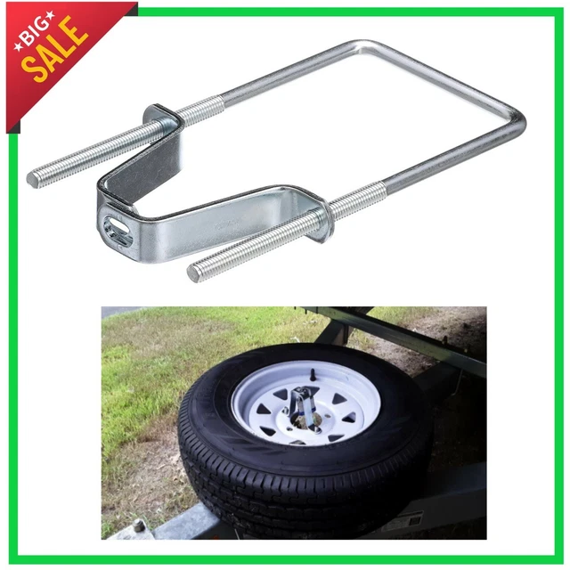 SPARE TIRE UBOLT Carrier Bracket Lock Trailer Tongue, Frame Mount