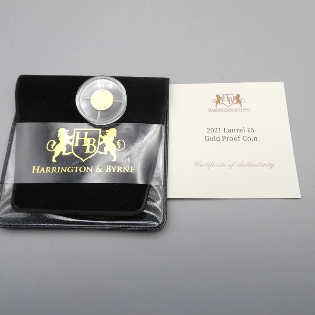 Harrington & Byrne 2021 Queen QEII With Laurel 24 Carat Gold Coin 0.5g Perfect