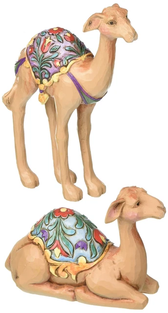 Jim Shore Heartwood Creek Mini Stone Resin Camel Figurines Set of Two