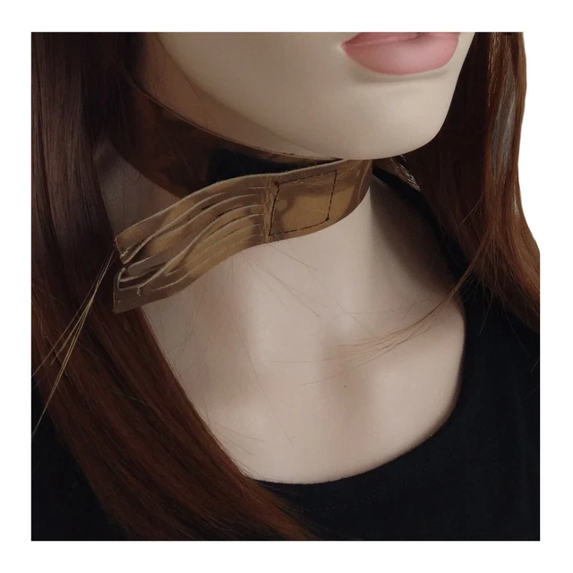 Brown Leather Fringe Choker Southwestern Vintage Necklace
