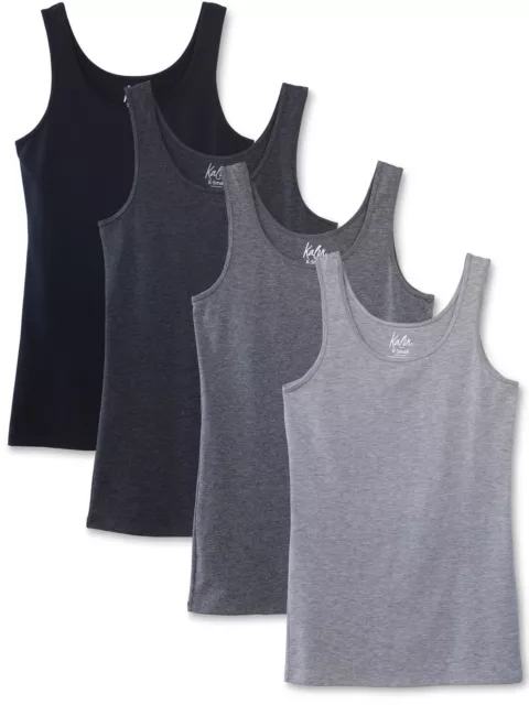 Kalon Women's 4-Pack Scoop Neck Tank Top Base Layer