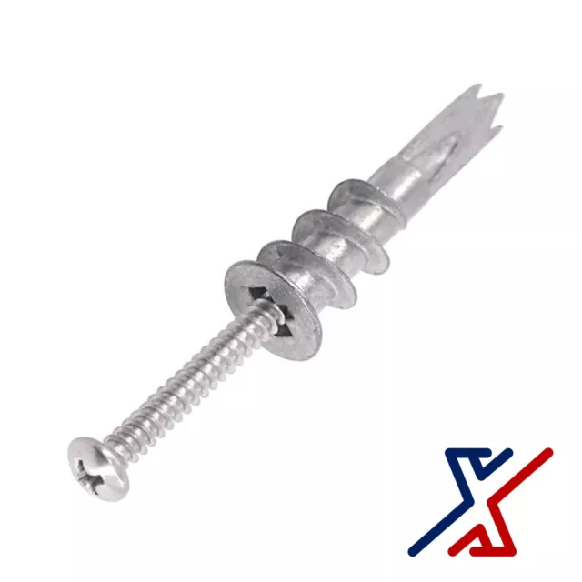 1/2" x 1-1/5" Zinc Alloy Metal Drywall Anchor by X1 Tools (6 to 120 Anchors)