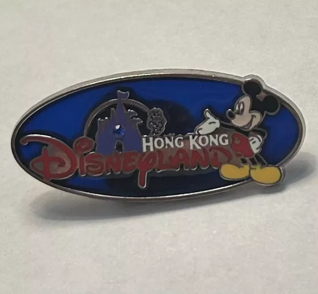 Hong Kong Disneyland - Mickey Mouse Logo Sign - Stained Glass Pin