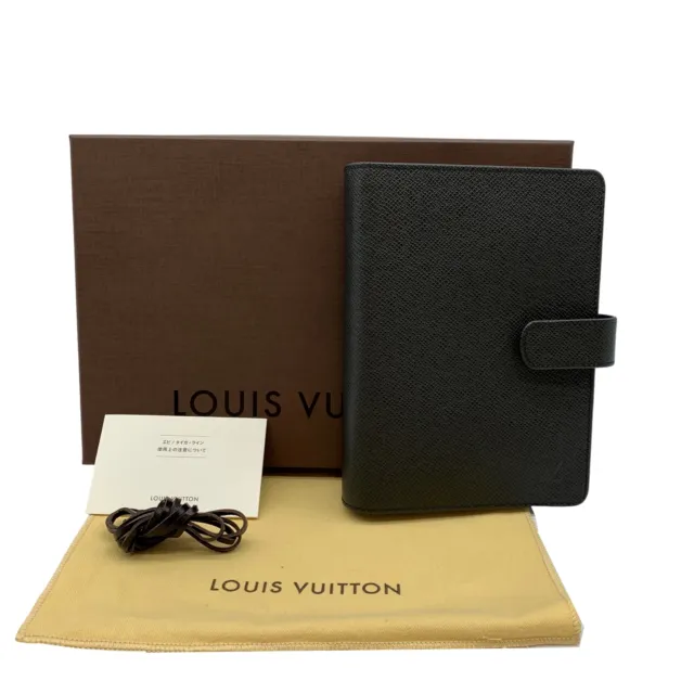 Auth LOUIS VUITTON Taiga Leather Agenda MM Day Planner Cover Note Cover #B06282S