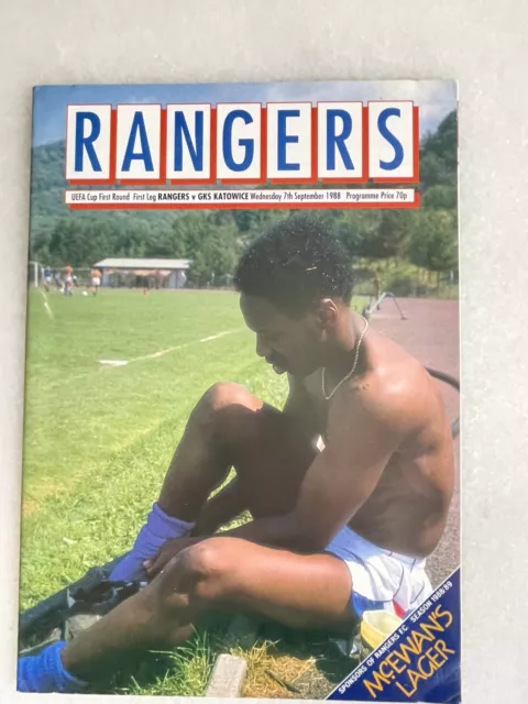 Rangers v GKS Katowice 1988 Programme