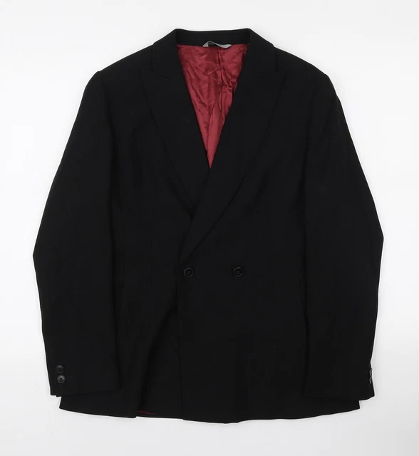 Blazer da donna nera giacca viscosa taglia 14