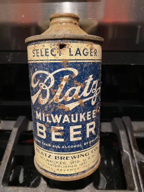 1936 Blatz Low Profile Cone Top Beer 🍻 Can Milwaukee Beer Pre-war!