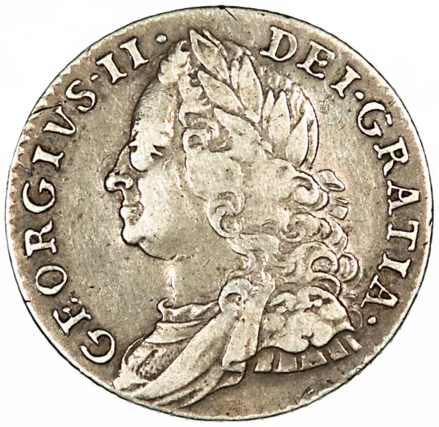 1758 Sixpence George II Silver 6d