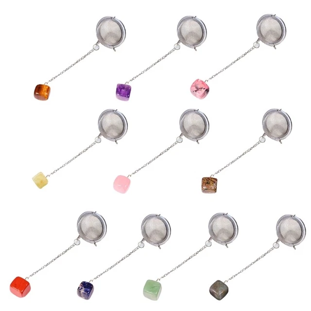 Loose Tea Infuser Stainless Steel Mesh Strainer Crystal Pendant Tea Balls Filter