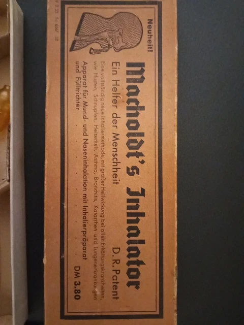 Macholdt‘s Patent-Inhalator — DDR Atmungsgerät  In  OVP mit Gebrauchsanleitung 3