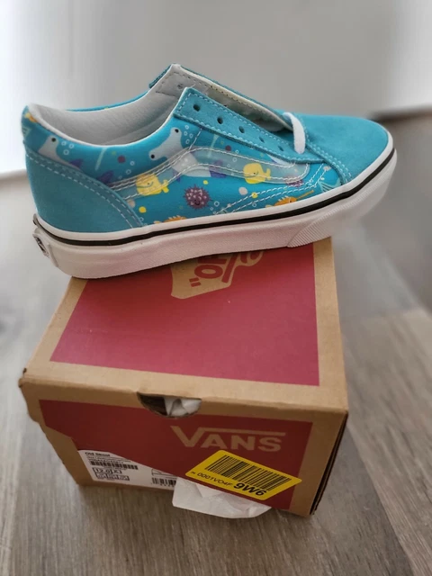 VANS Baskets basses Old Skool bleu ciel imprimées poissons Taille 29