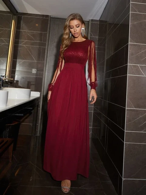 Abito da sera o da cerimonia vestito lungo elegante per matrimonio o festa