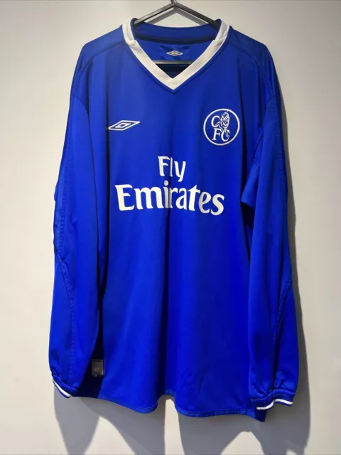 CHELSEA 2003 04 HOME Long Sleeve Football Shirt Original Vintage
