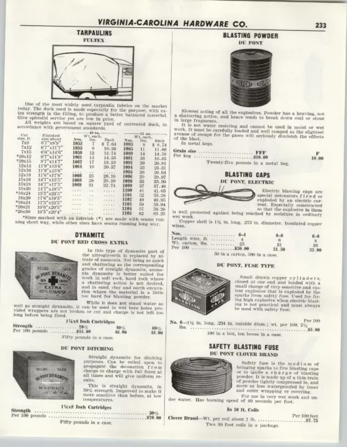 1956 PAPER AD DuPont Red Cross Wood Wooden Dynamite Ditching Powder Can