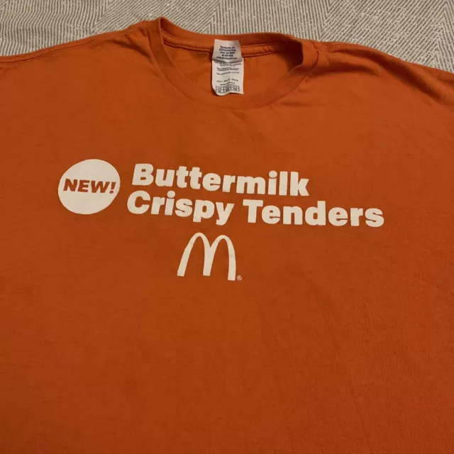 McDonalds Buttermilk Crispy Chicken Tenders Crew T-Shirt Size XL Orange Rare
