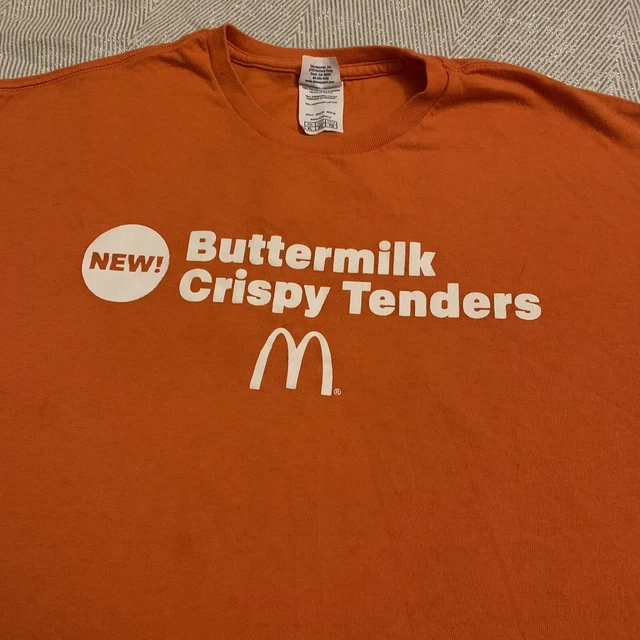McDonalds Buttermilk Crispy Chicken Tenders Crew T-Shirt Size XL Orange Rare