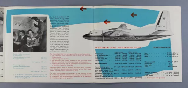 Fokker F.27 Friendship Manufacturers Sales Brochure Braathens Safe Seat Maps 2
