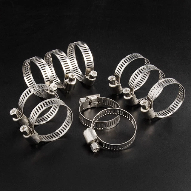 20x Stainless Steel Hose Clips Set Garden Hose Pipe Clamps Watering Pipe Fixture