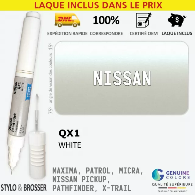 Exterior QX1 Blanc Stylo Retouche Peinture pour Nissan QX1 Reparation Stylo MSRP