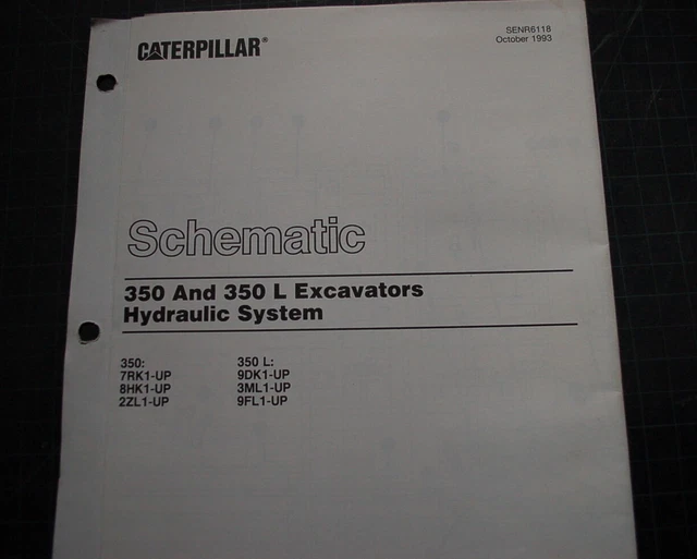 CATERPILLAR 350 L crawler Excavator Hydraulic Diagram Schematic Service