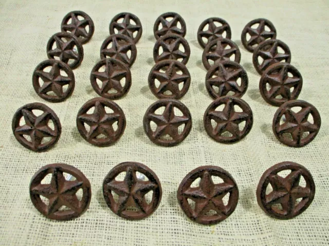 24 Drawer Pulls Star Ring Cabinet Knob Texas Western Cast Iron Rustic Hardware