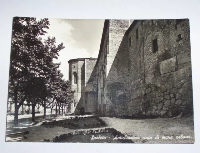 Cartolina Spoleto - Cinta di mura urbane 1960 ca.