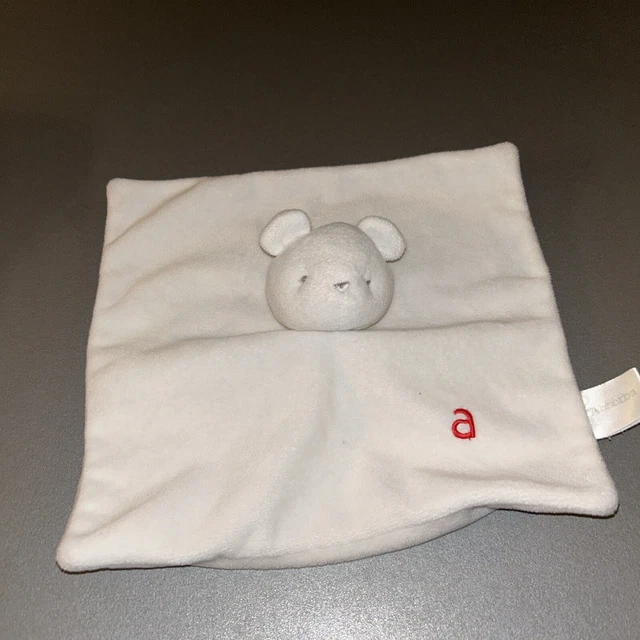 Doudou Plat Absorba Ours Souris Blanc A Rouge
