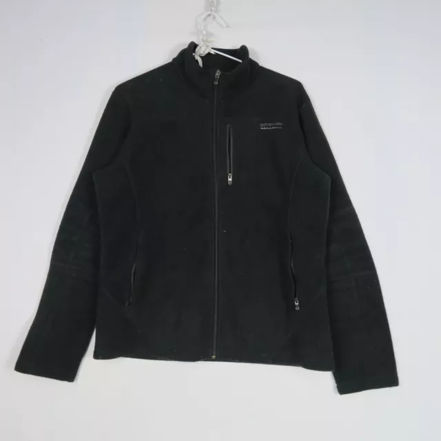 Kathmandu Womens Fleece Jacket Size 14(AU) Black Zip Up Long Sleeve Sportswear