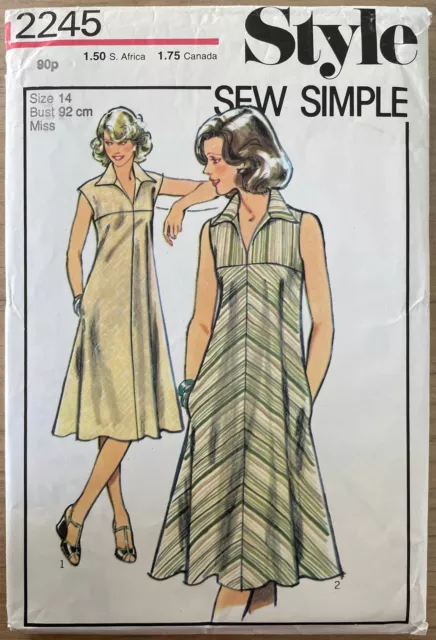 Vintage Dressmaking Sewing Pattern Size 14 Womens Dress Style 2245