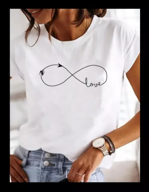 Women Letter Lovely Trend Cute Style Print T-shirt Fashion Graphic Top short