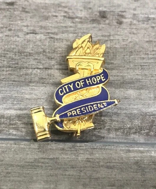 City Of Hope President Torch and Gavel Lapel Hat Jacket Backpack Bag Pin