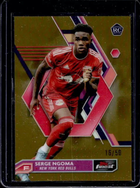 2023 Topps Finest MLS Serge Ngoma Gold Refractor Rookie RC #16/50 New York