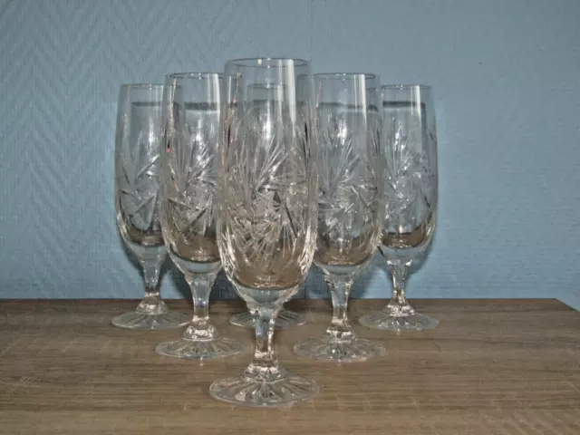 6 flutes à champagne en cristal de Lorraine Grand duc ( Lot A )