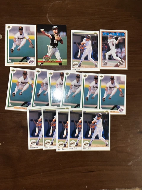 Joey Cora Lot of 15 Padres, White Sox 4 Different Cards Base, Rookie