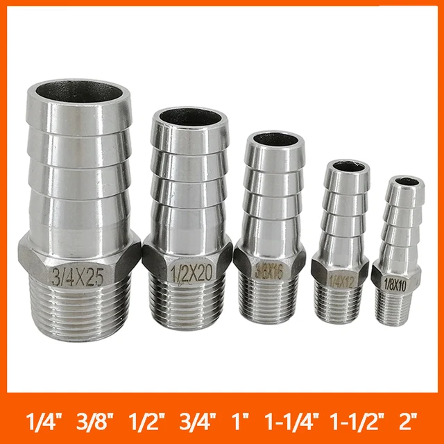 STEEL BSP MALE Thread x Hose Tail Connector Taper Pipe Fittings Tubing