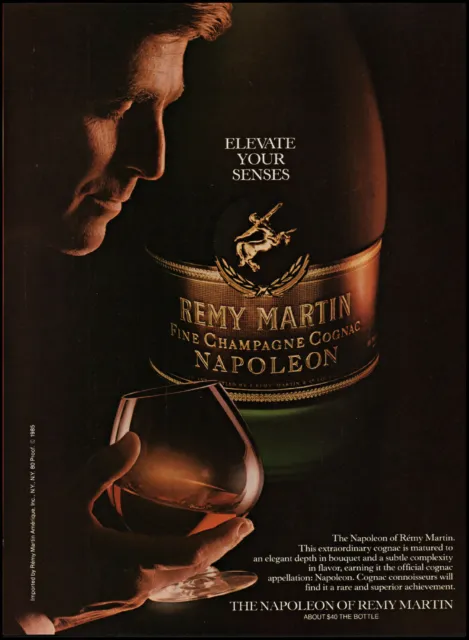 1985 man profile glass Remy Martin Napoleon cognac vintage photo print ad ads52