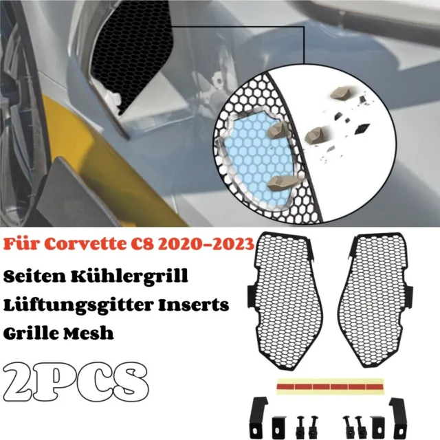 Seiten Kühlergrill Lüftungsgitter Inserts Grille Mesh Für Corvette C8 2020-2023