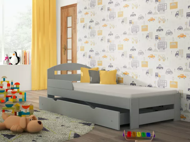 Kinderbett Timmy S +Matratze +Lattenrost +Schublade 180x80cm 10 Farben